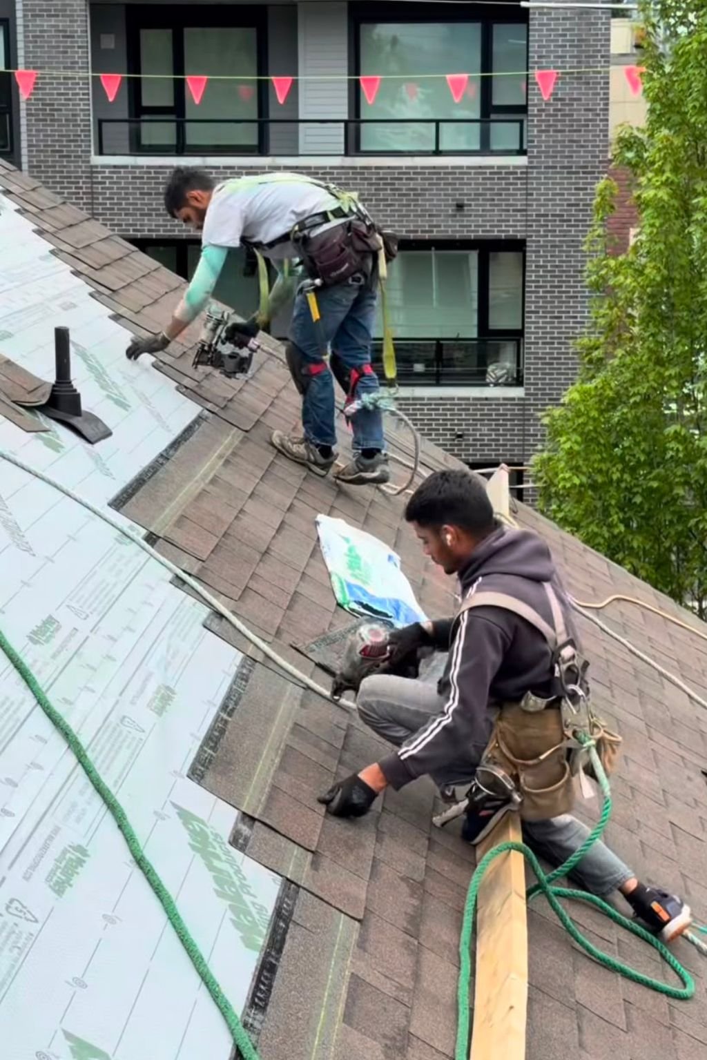 Langley roofing contractor working on a residential roof in Langley, BC.